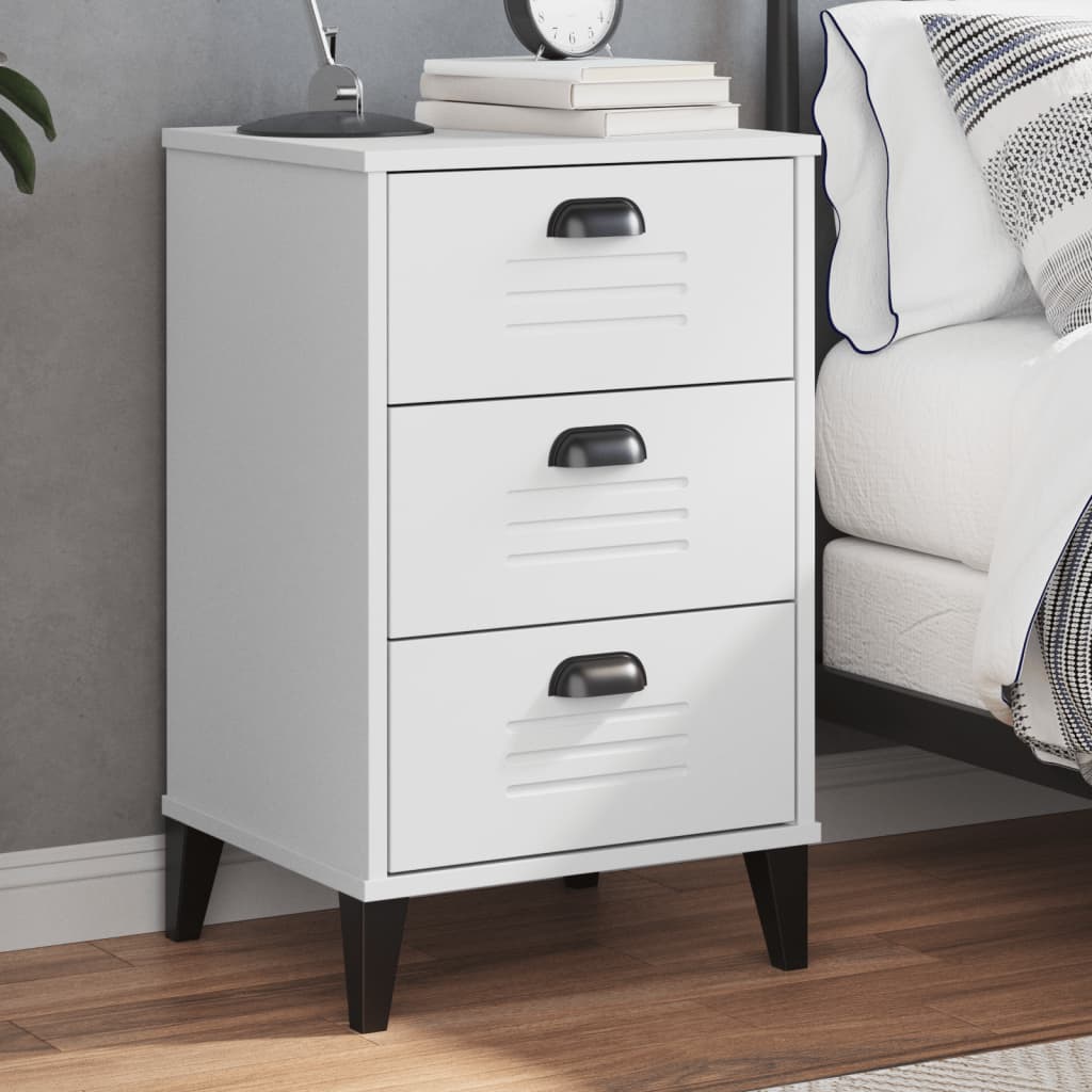 Nightstand VIKEN, white, treated wood