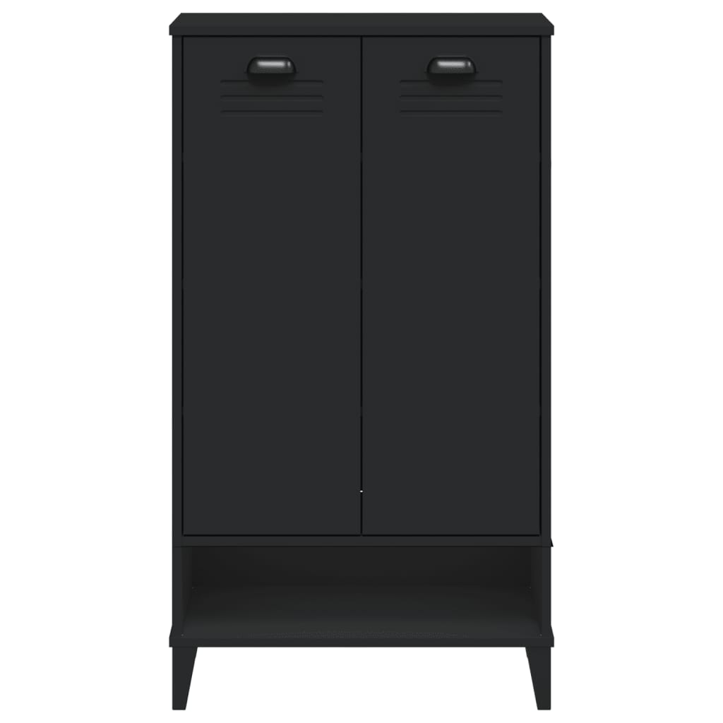 Shoe cabinet VIKEN, black, solid pine wood