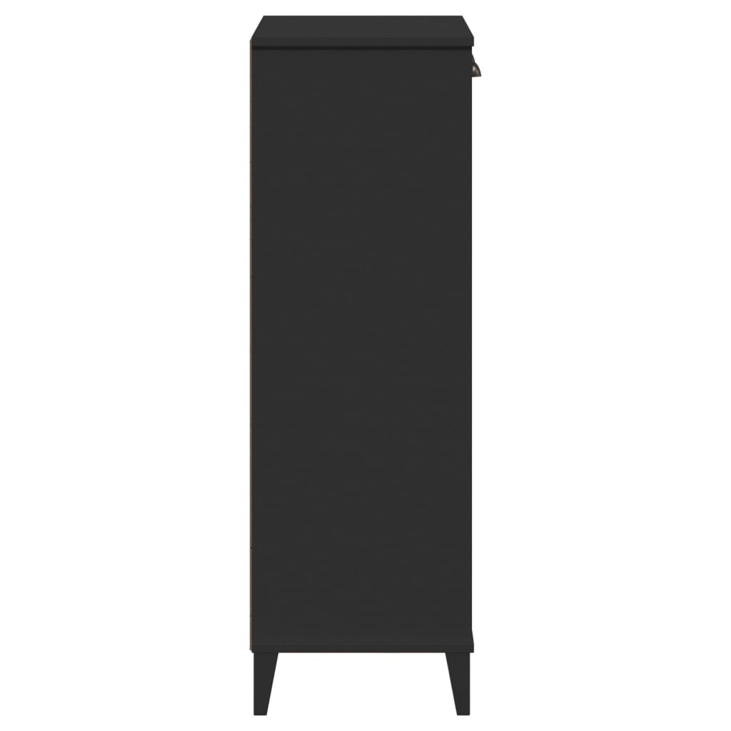 Shoe cabinet VIKEN, black, solid pine wood