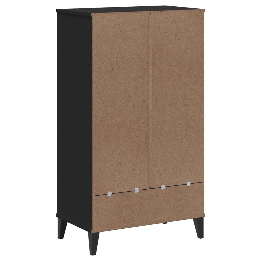 Shoe cabinet VIKEN, black, solid pine wood