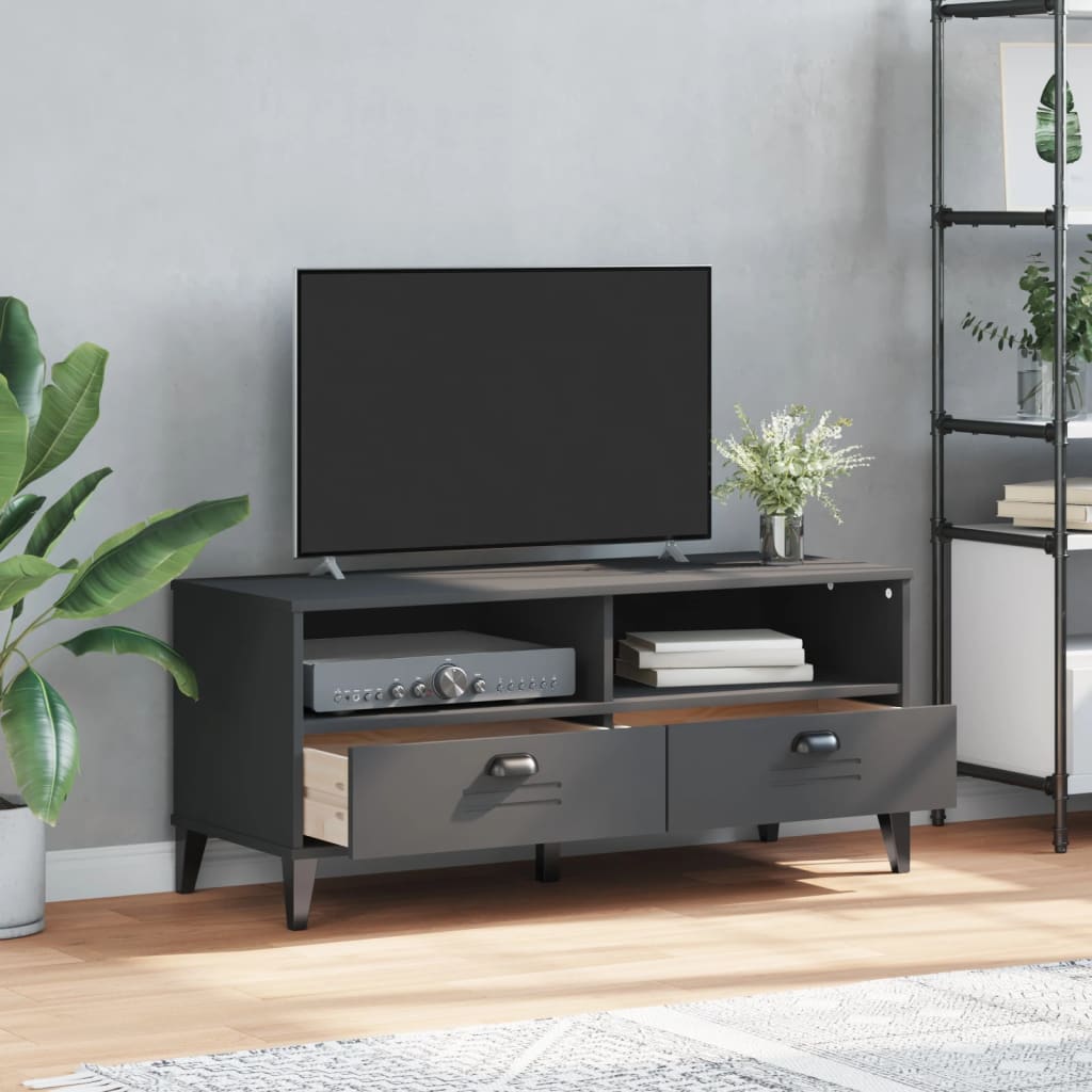 TV unit VIKEN, anthracite gray, solid pine