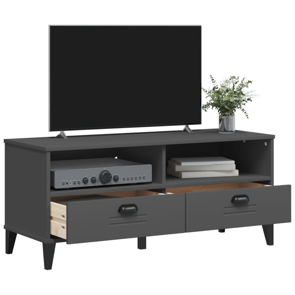 TV unit VIKEN, anthracite gray, solid pine