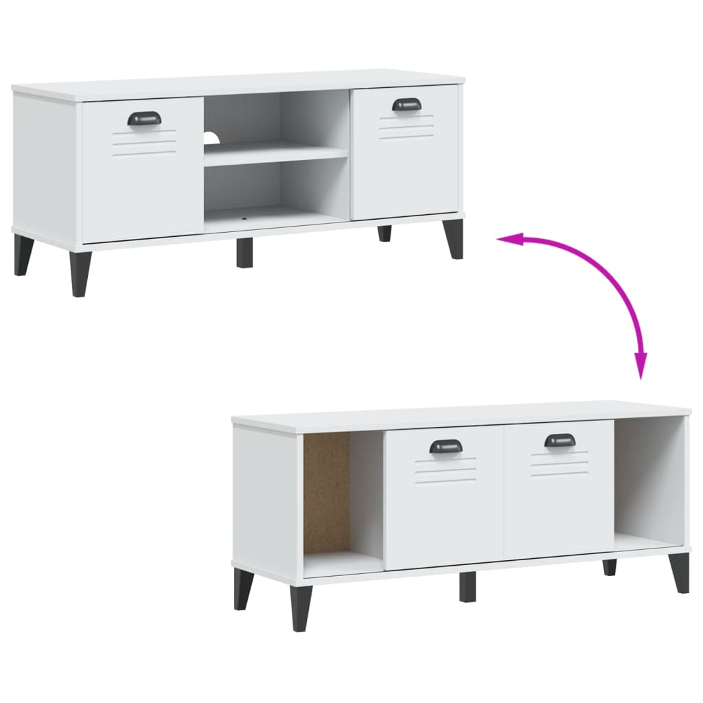 Shoe bench VIKEN, white, 106x35x45cm, solid pine