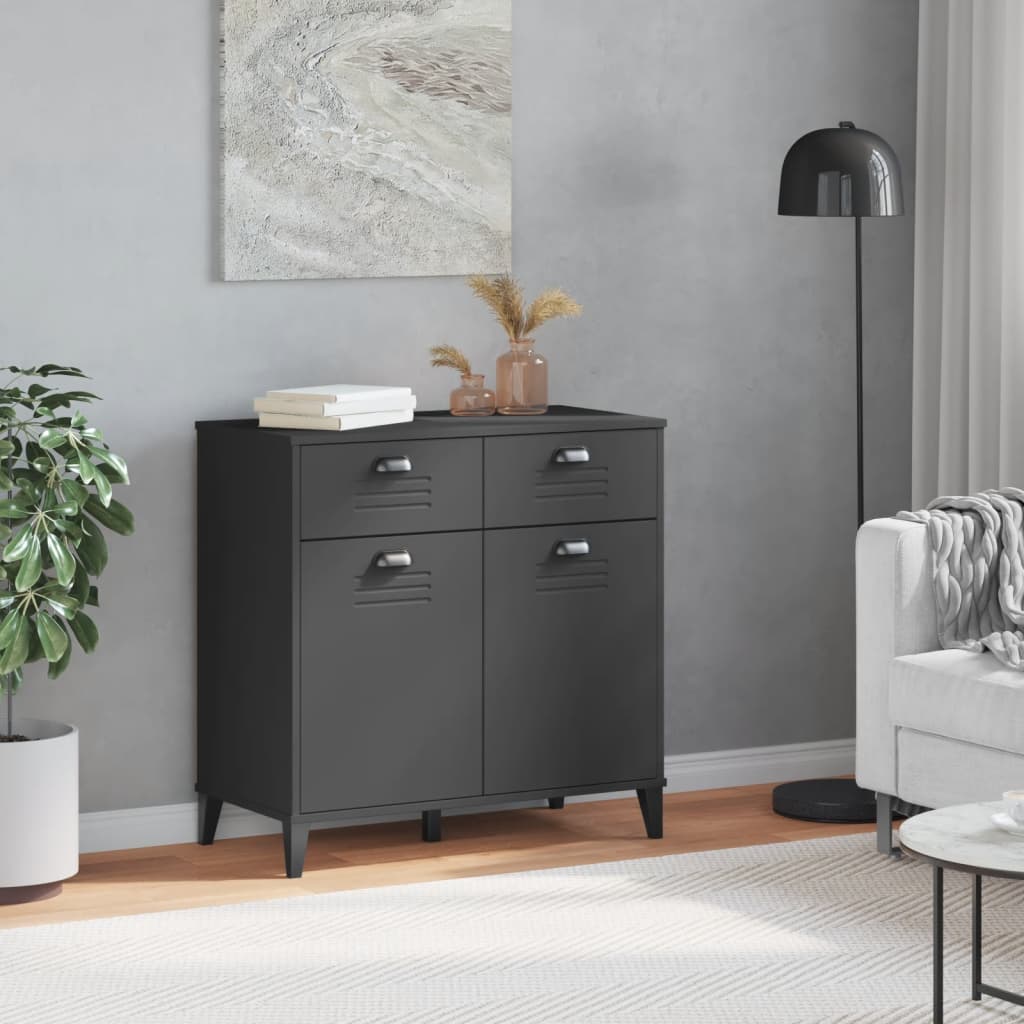 Sideboard VIKEN, anthracite grey, 80x40x80cm, pine