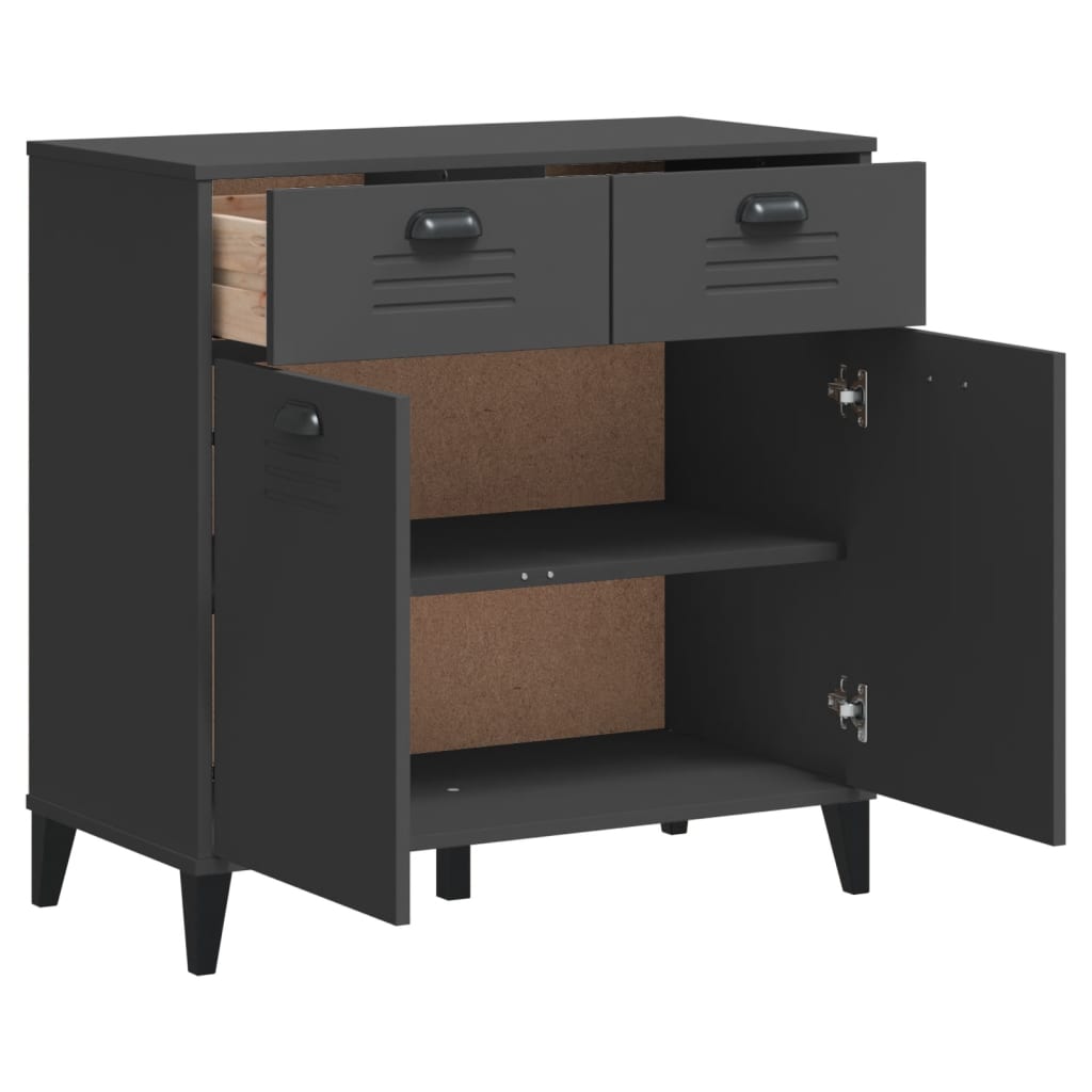Sideboard VIKEN, anthracite grey, 80x40x80cm, pine
