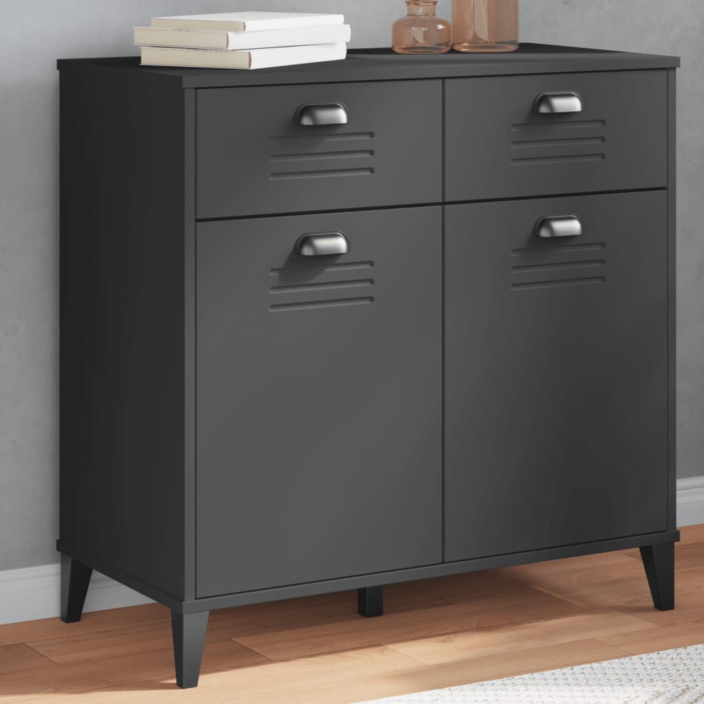 Sideboard VIKEN, anthracite grey, 80x40x80cm, pine