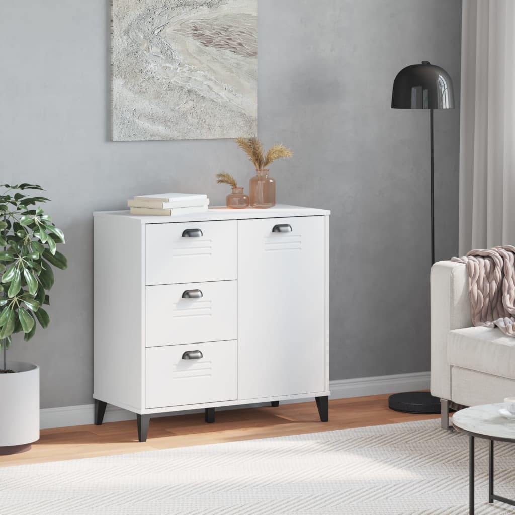 Sideboard VIKEN, white, 80x40x80cm, solid pine