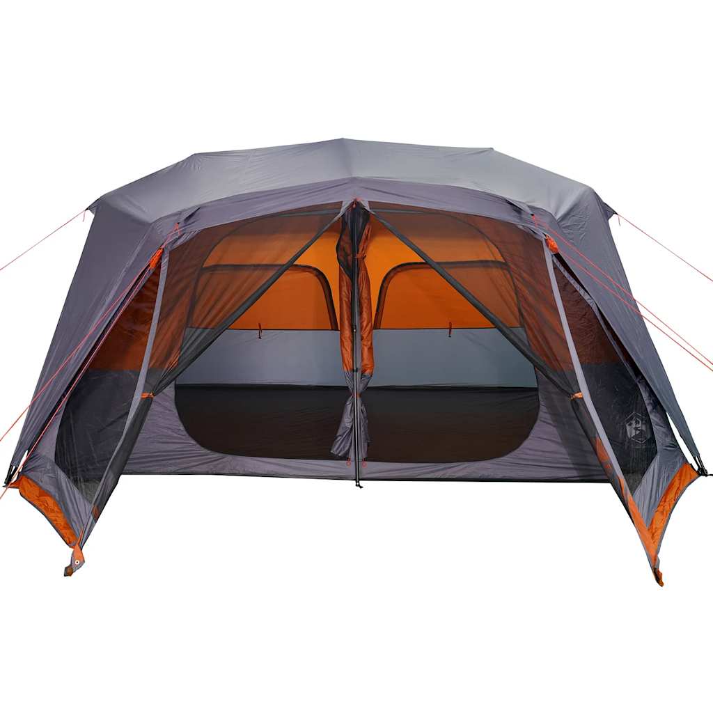 Family tent, grey and orange, 10 person, waterproof