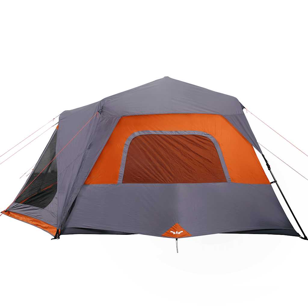 Family tent, grey and orange, 10 person, waterproof