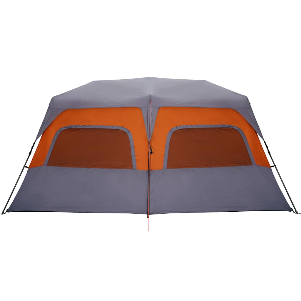 Family tent, grey and orange, 10 person, waterproof