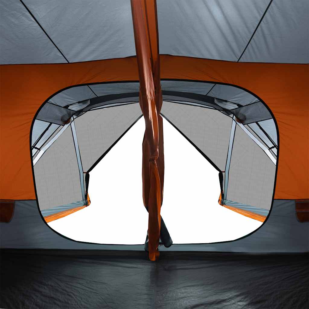 Family tent, grey and orange, 10 person, waterproof