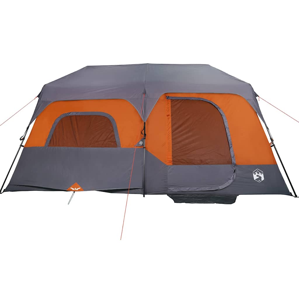 Family tent, grey/orange, 9-person, waterproof