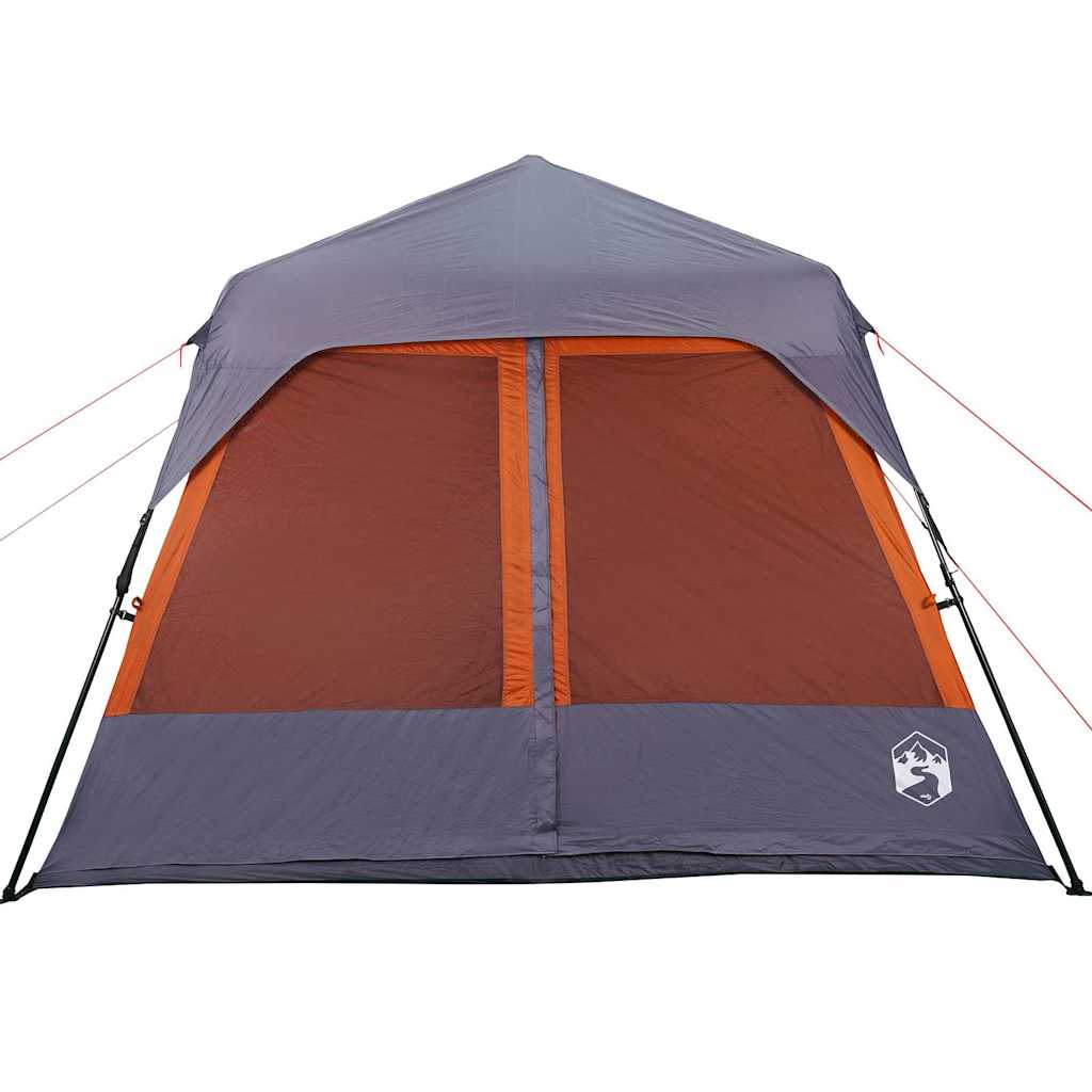 Family tent, grey/orange, 9-person, waterproof
