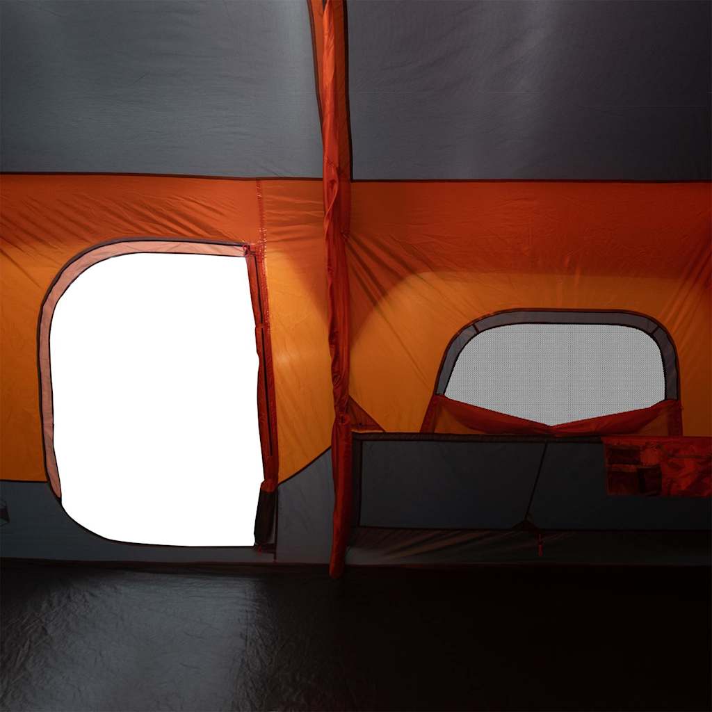 Family tent, grey/orange, 9-person, waterproof