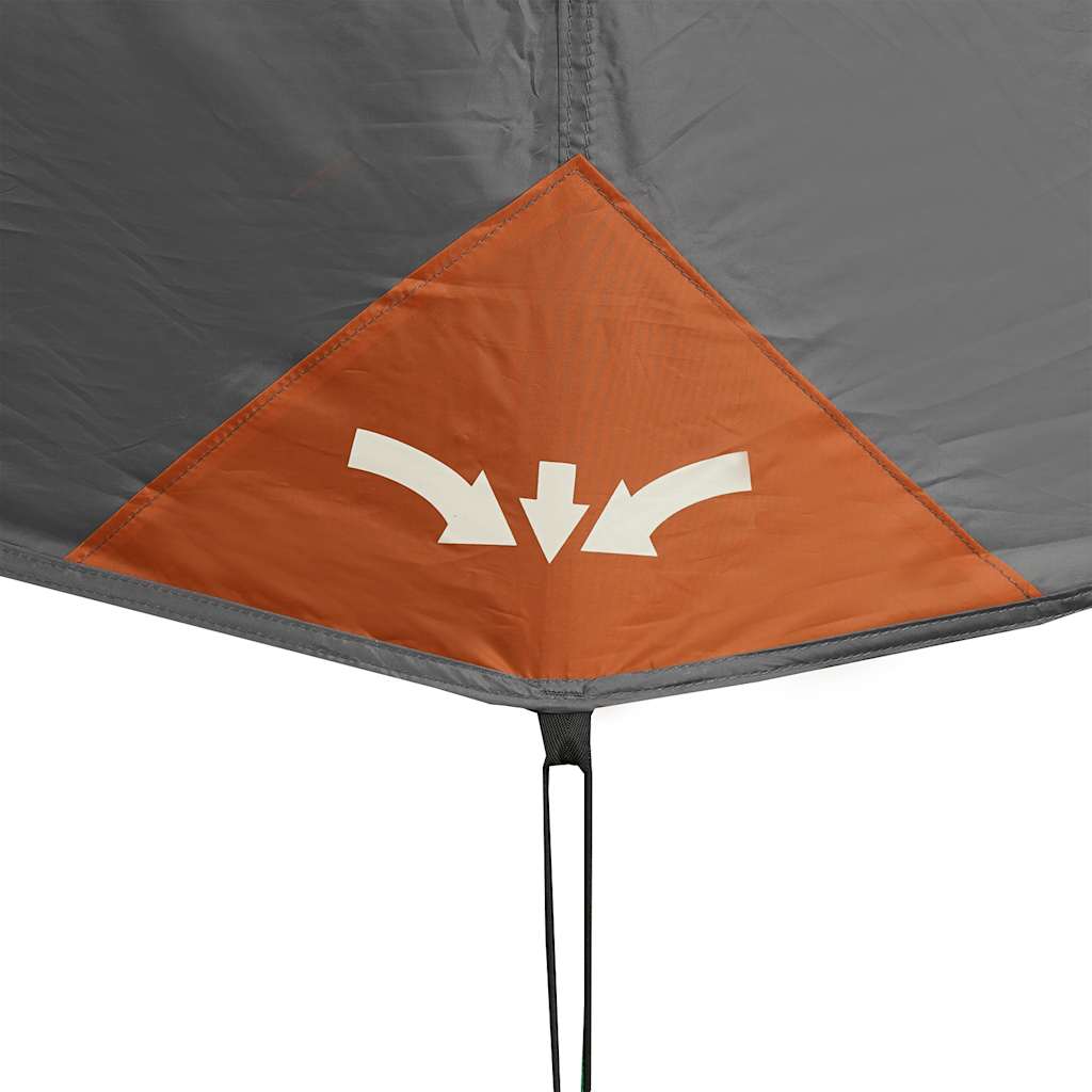 Family tent, grey/orange, 9-person, waterproof