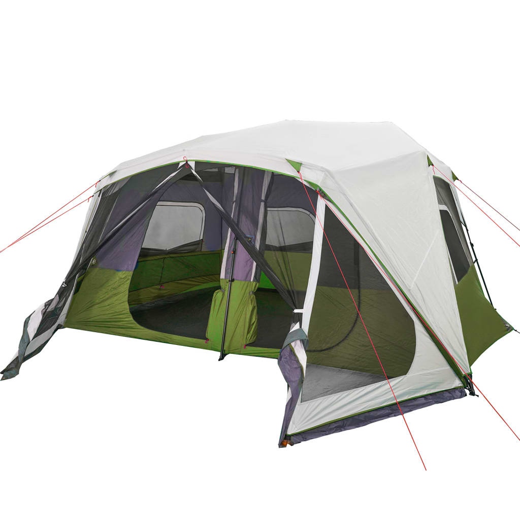 Family tent with LED, green, 10-person, quick-release