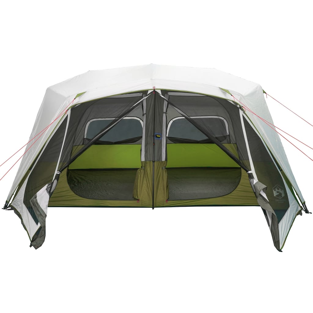 Family tent with LED, green, 10-person, quick-release