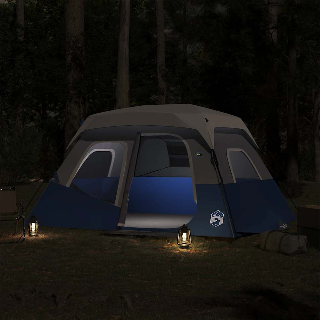 Family Tent with LED, Blue, Six-Person, Quick-Release