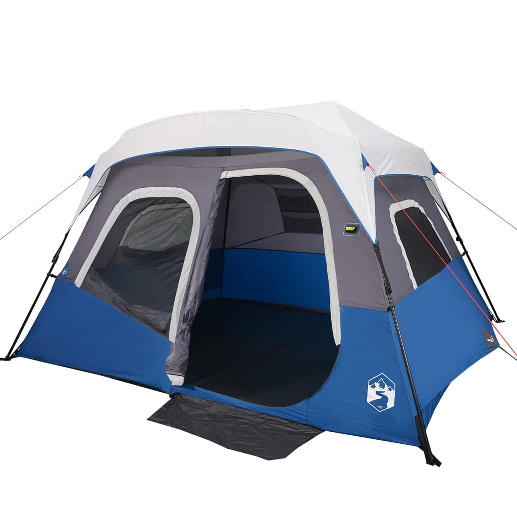 Family Tent with LED, Blue, Six-Person, Quick-Release