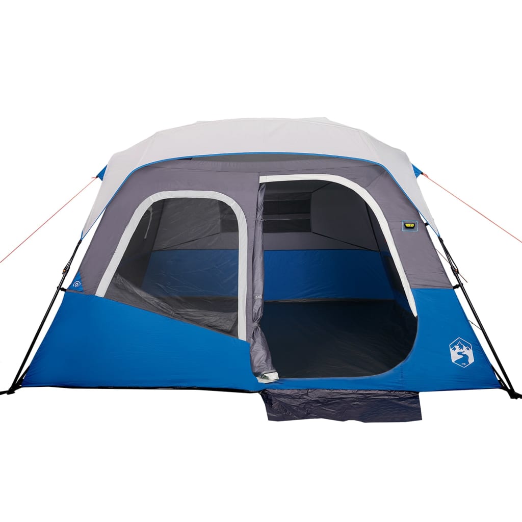 Family Tent with LED, Blue, Six-Person, Quick-Release