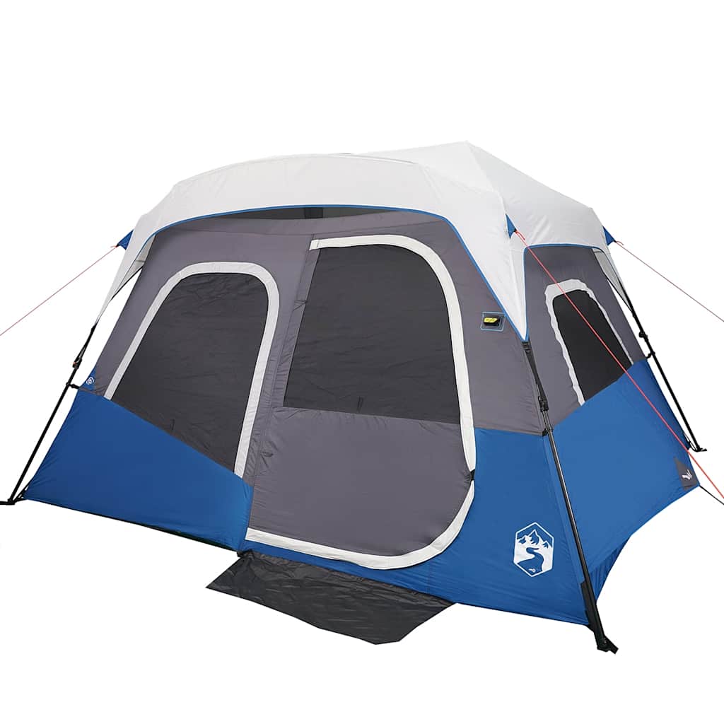 Family Tent with LED, Blue, Six-Person, Quick-Release