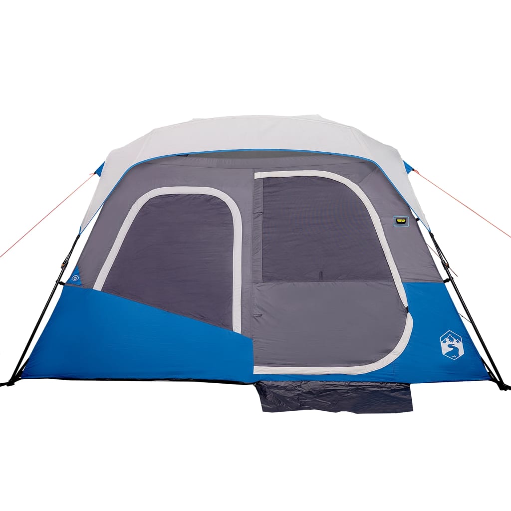 Family Tent with LED, Blue, Six-Person, Quick-Release