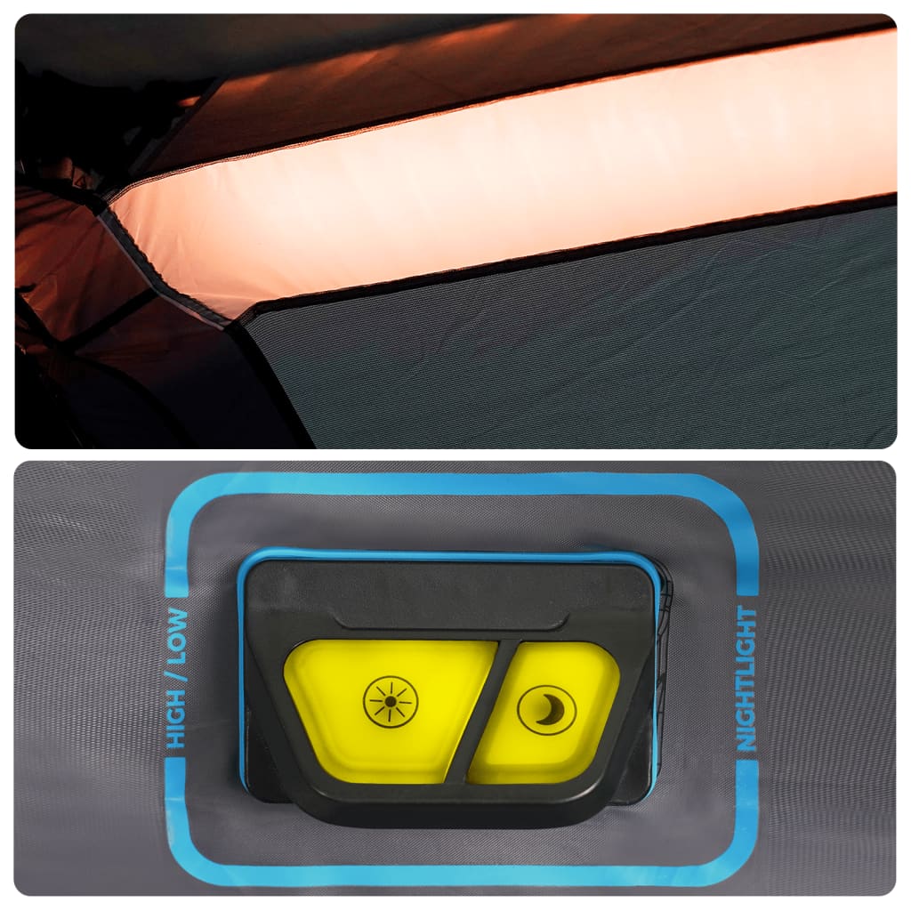 Family tent with LED, blue, 9-person, quick release