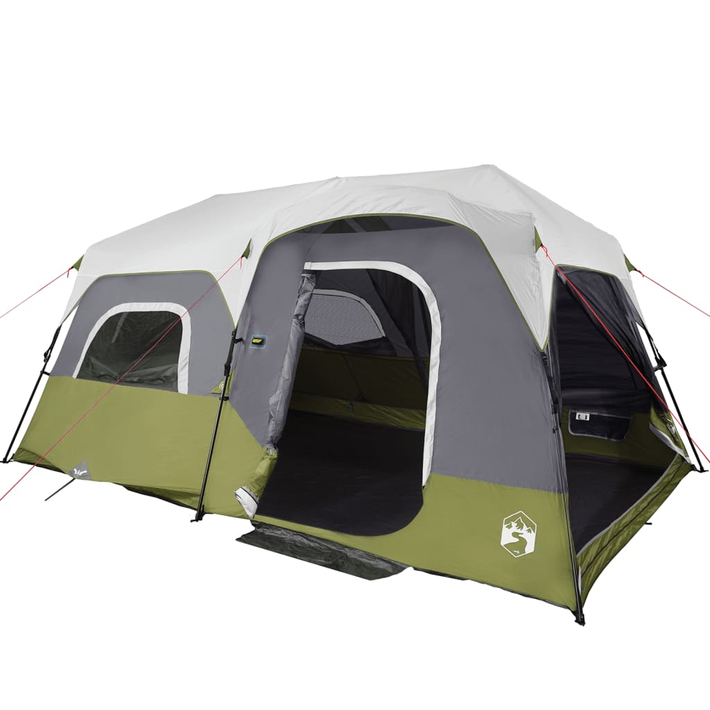 Family Tent with LED, Green, 9-Person, Quick Release