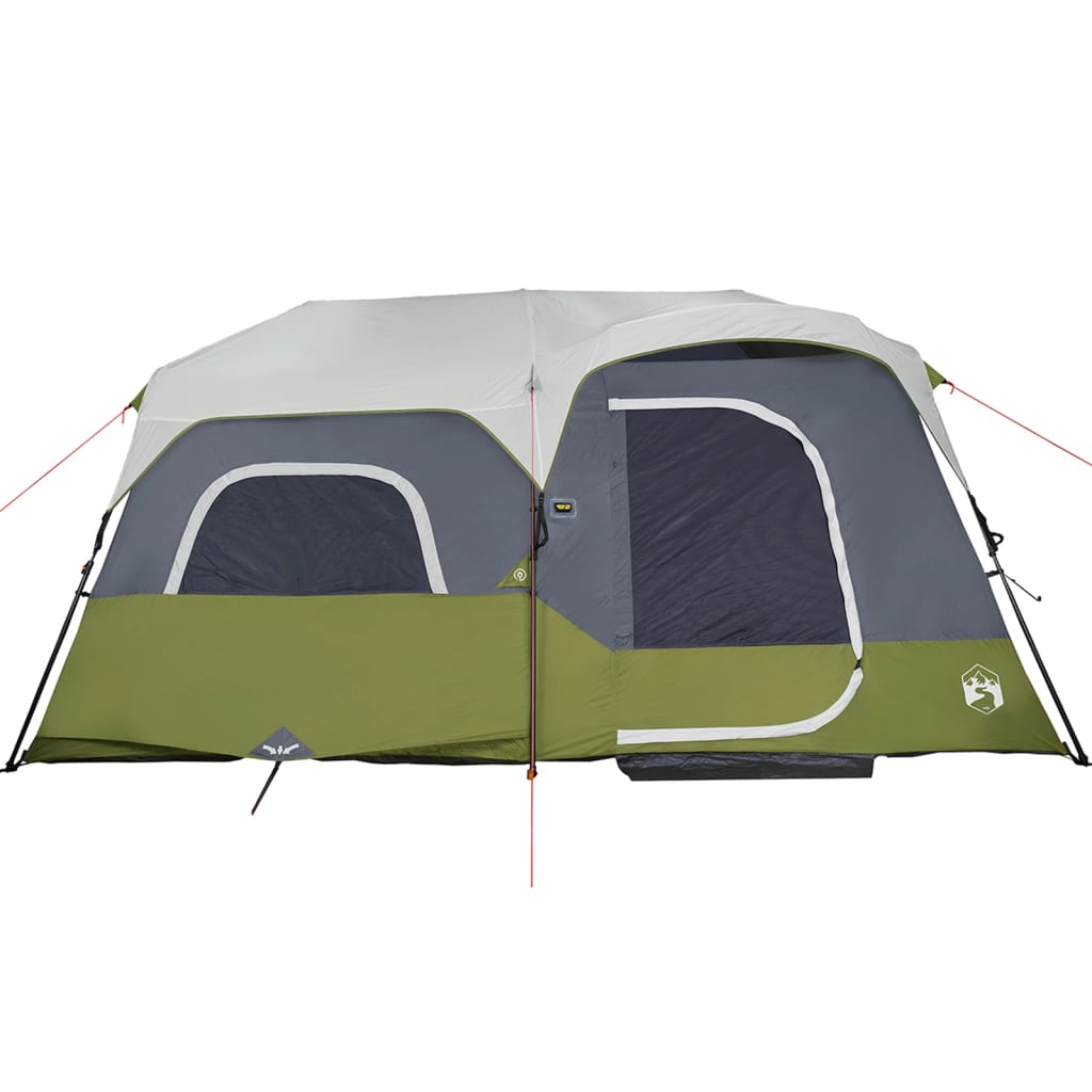 Family Tent with LED, Green, 9-Person, Quick Release