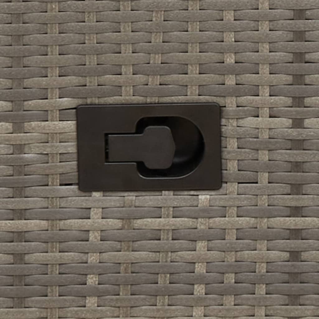 Atlošiama sodo sofa, 2 vietų, su staliuku, pilka, polirotangas