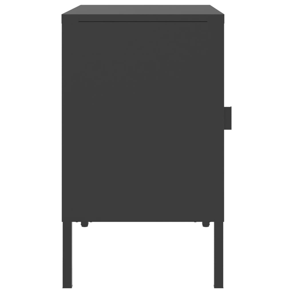 Nightstands, 2 pcs., black, 50x35x60cm, glass/steel
