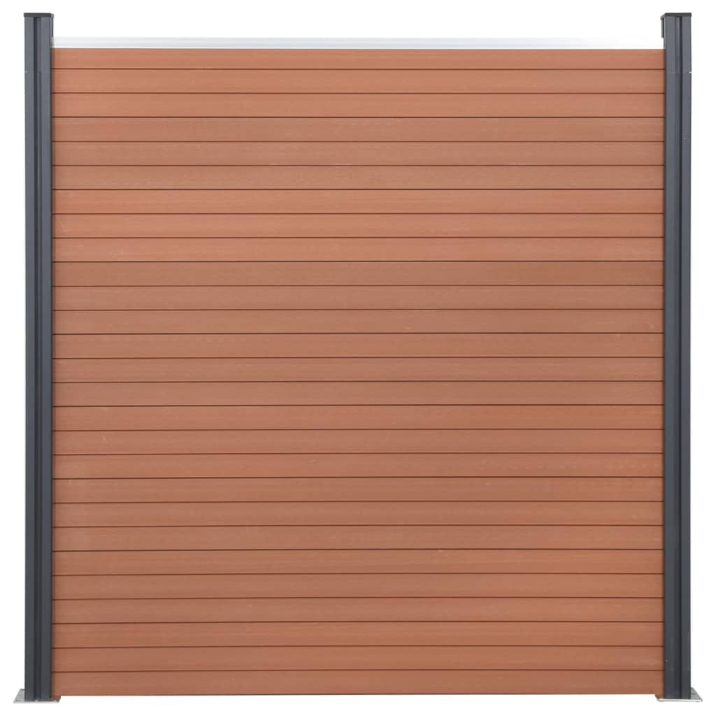 Fence panel kit, brown, 353x186cm, WPC