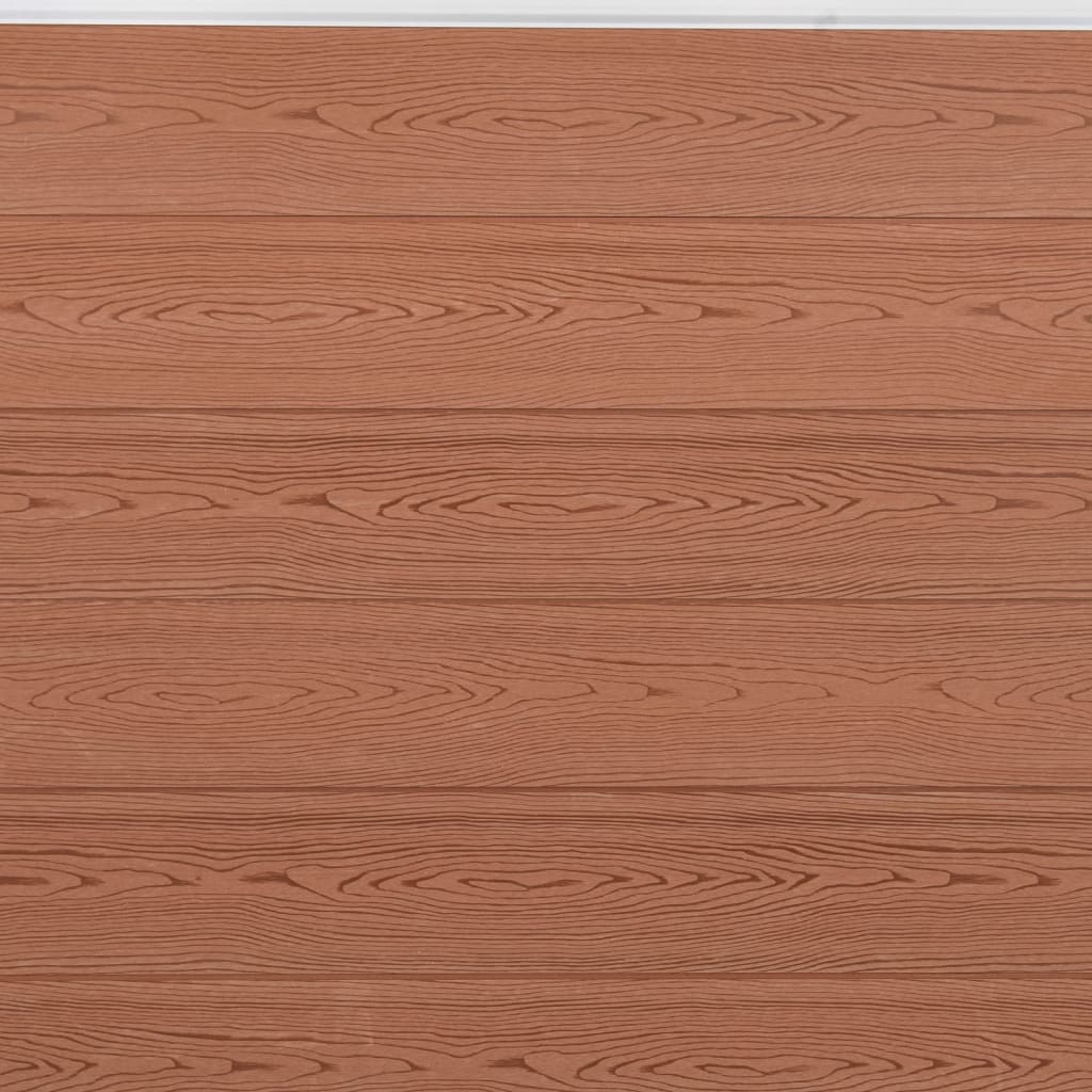 Fence panel kit, brown, 353x186cm, WPC