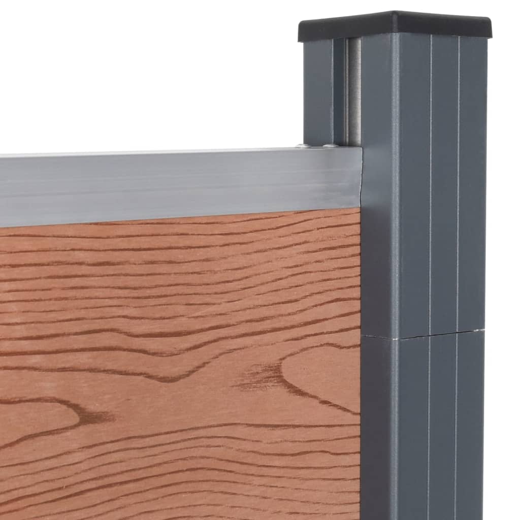 Fence panel kit, brown, 353x186cm, WPC