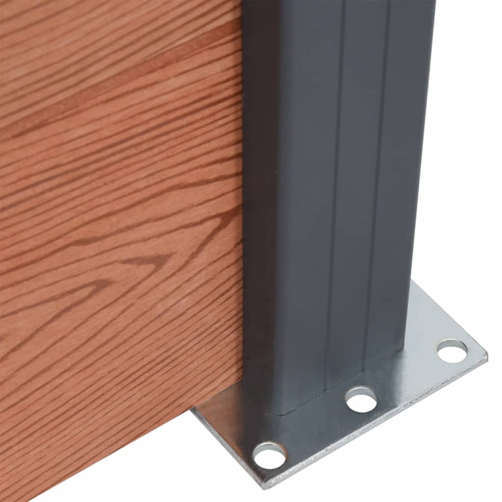 Fence panel kit, brown, 353x186cm, WPC