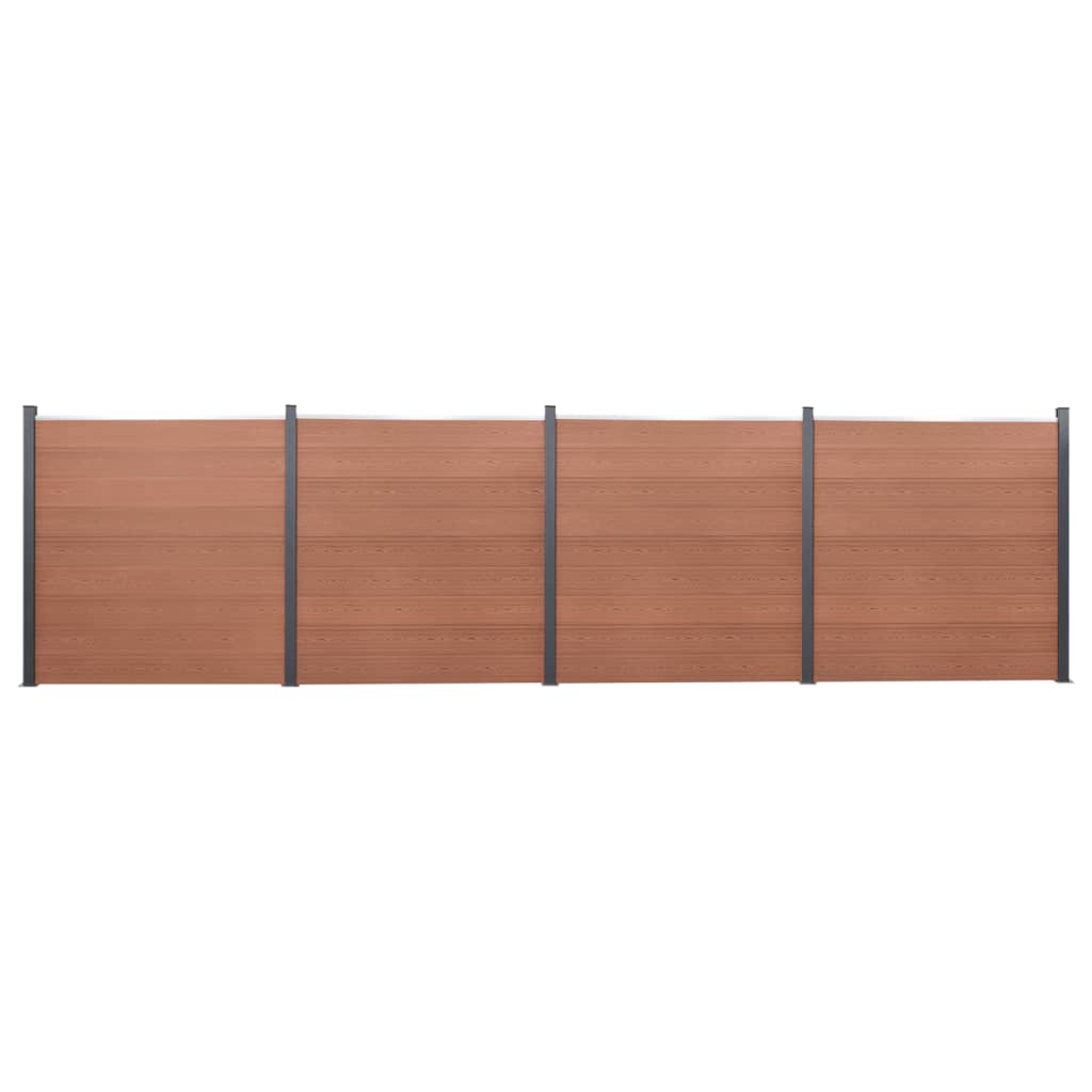 Fence Panel Set, Brown, 699x186cm, WPC