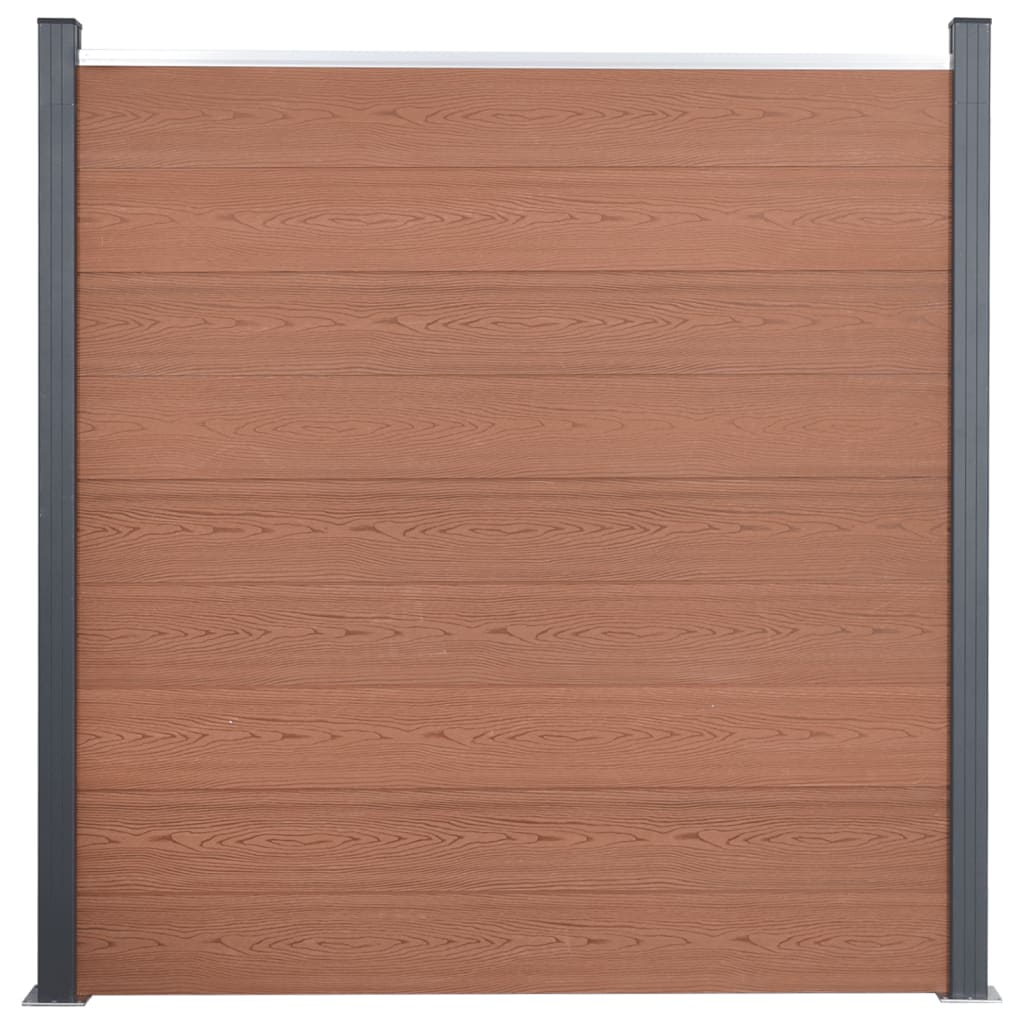Fence Panel Set, Brown, 699x186cm, WPC