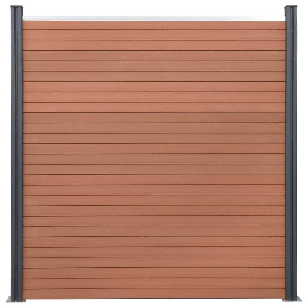Fence Panel Set, Brown, 699x186cm, WPC