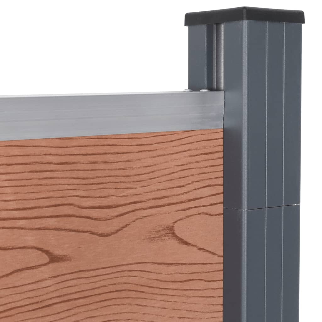 Fence Panel Set, Brown, 699x186cm, WPC