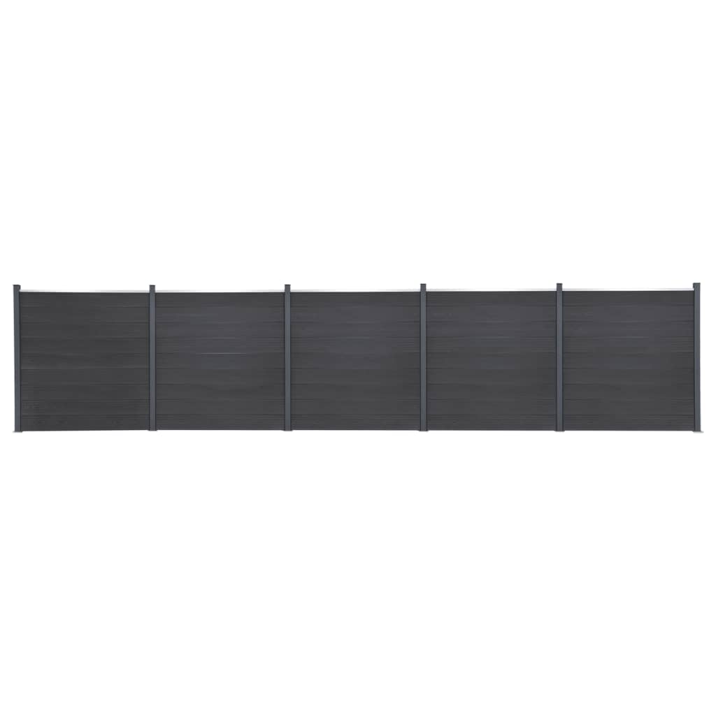 Fence panel set, grey, 872x186cm, WPC