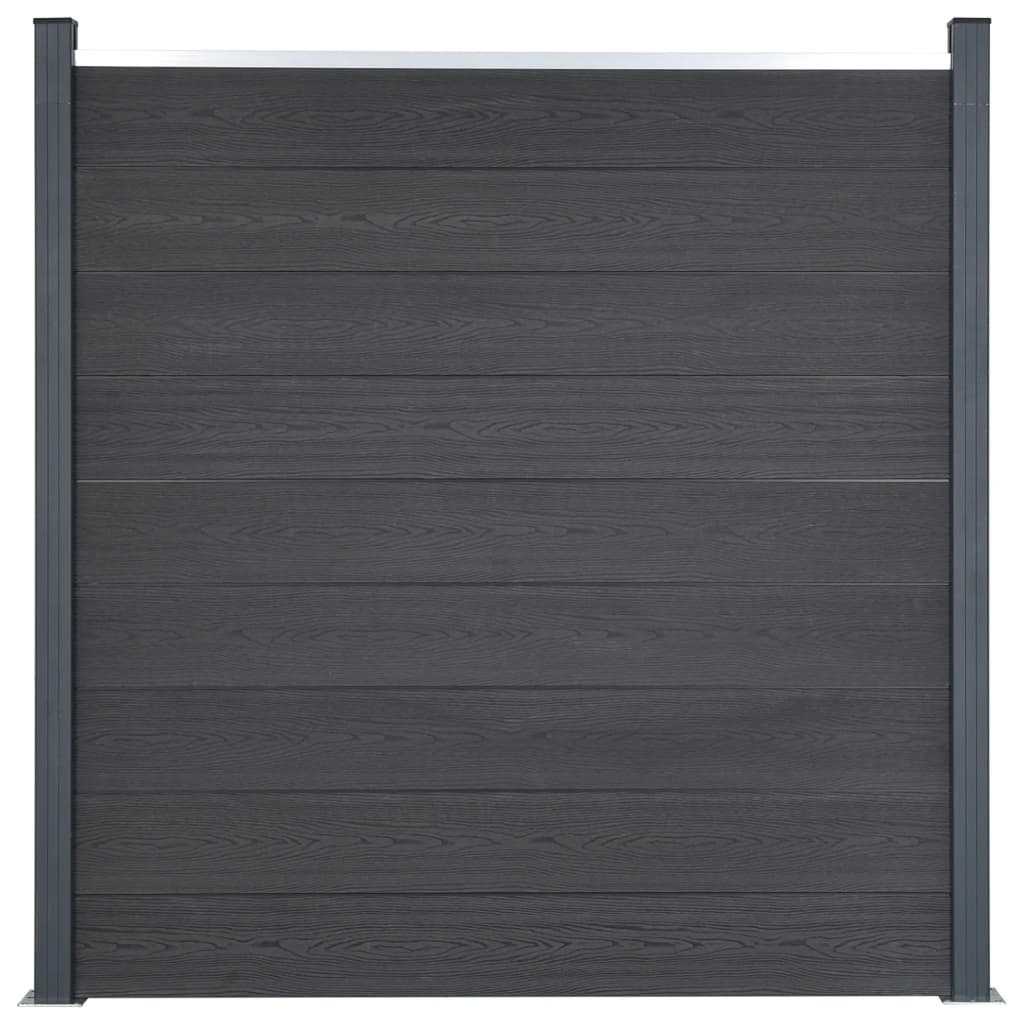Fence panel set, grey, 872x186cm, WPC