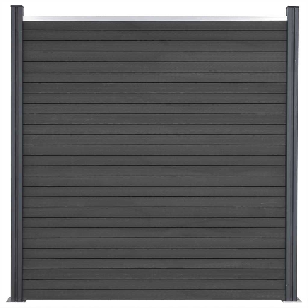 Fence panel set, grey, 872x186cm, WPC