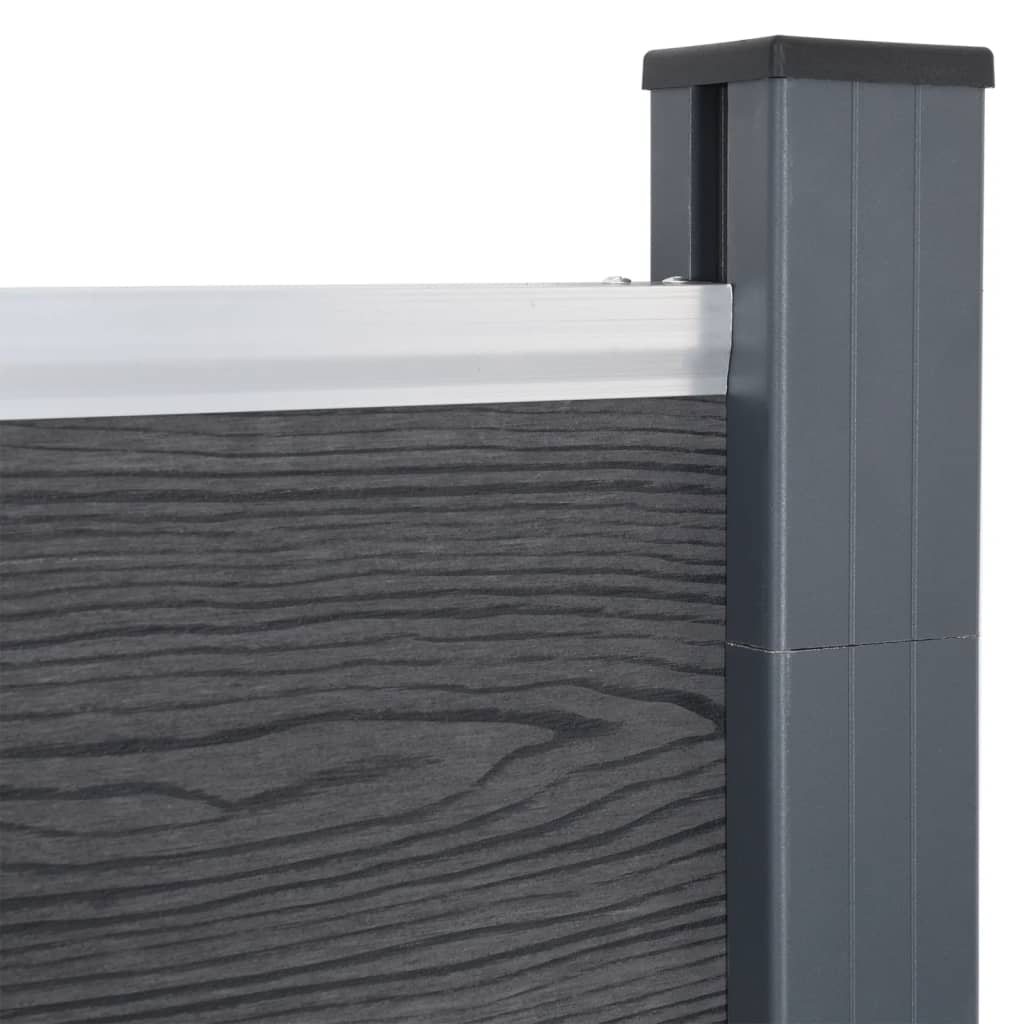Fence panel set, grey, 872x186cm, WPC