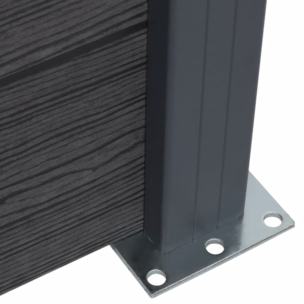 Fence panel set, grey, 872x186cm, WPC