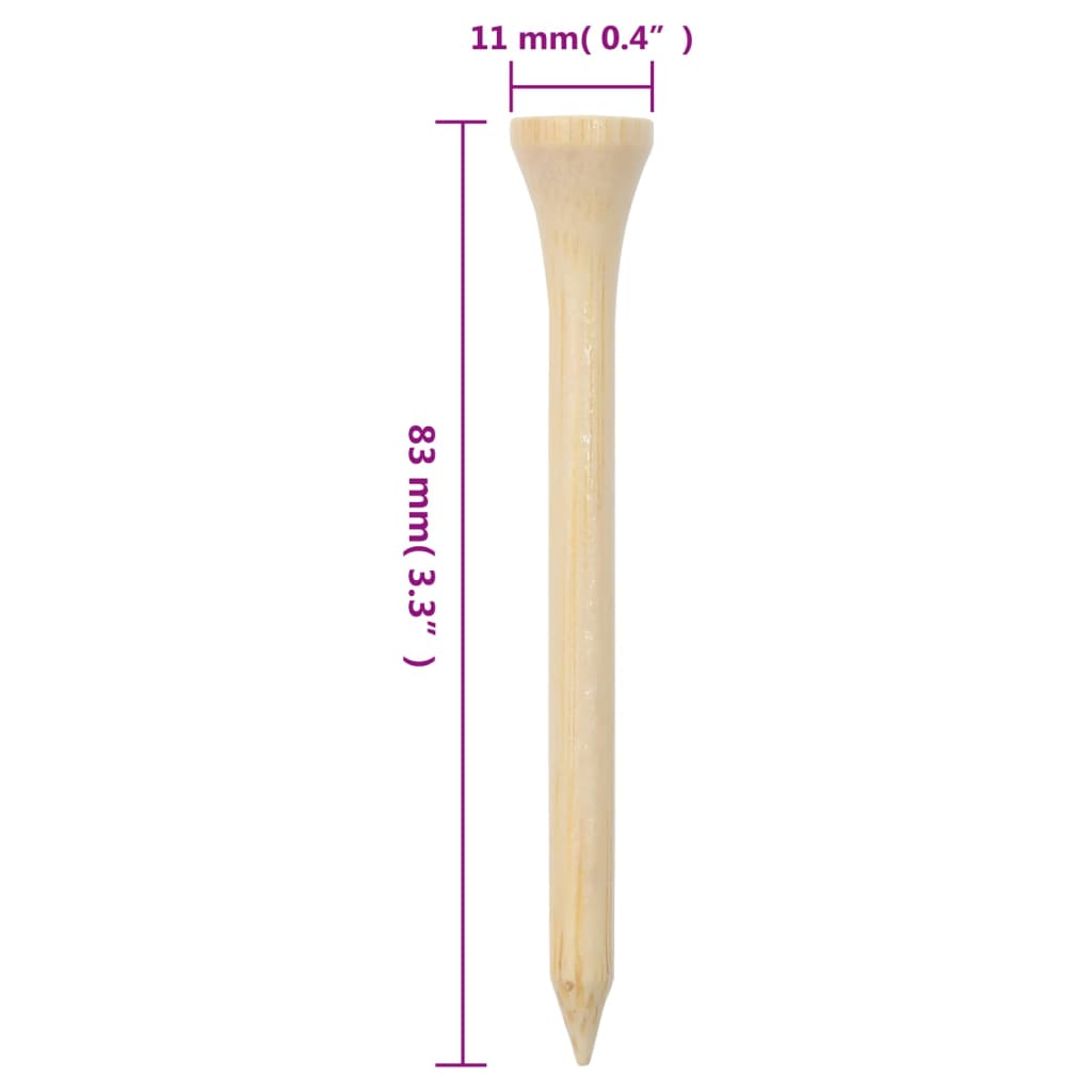 Golfo kamuoliukų laikikliai, 1000vnt., 83mm, bambukas
