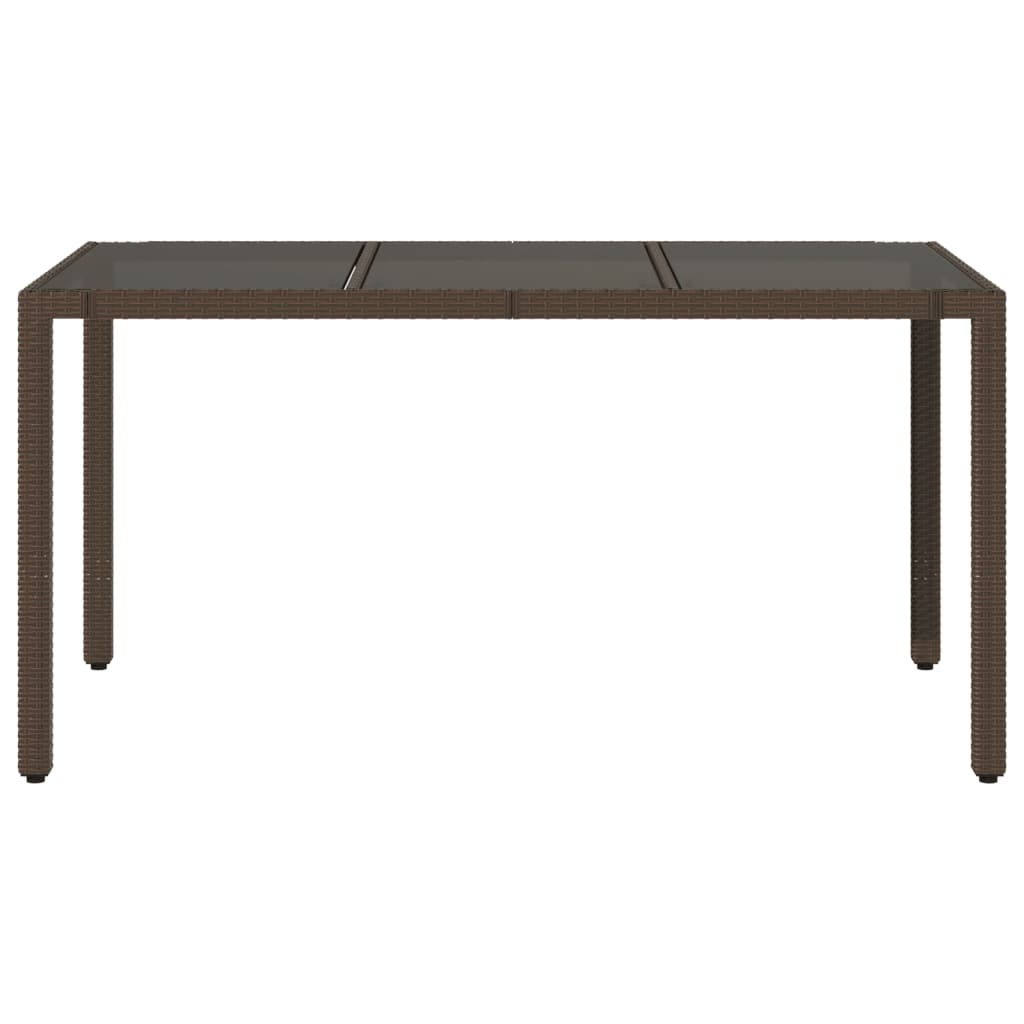 Galds ar stikla virsmu, brūns, 150x90x75cm, rotangpalma