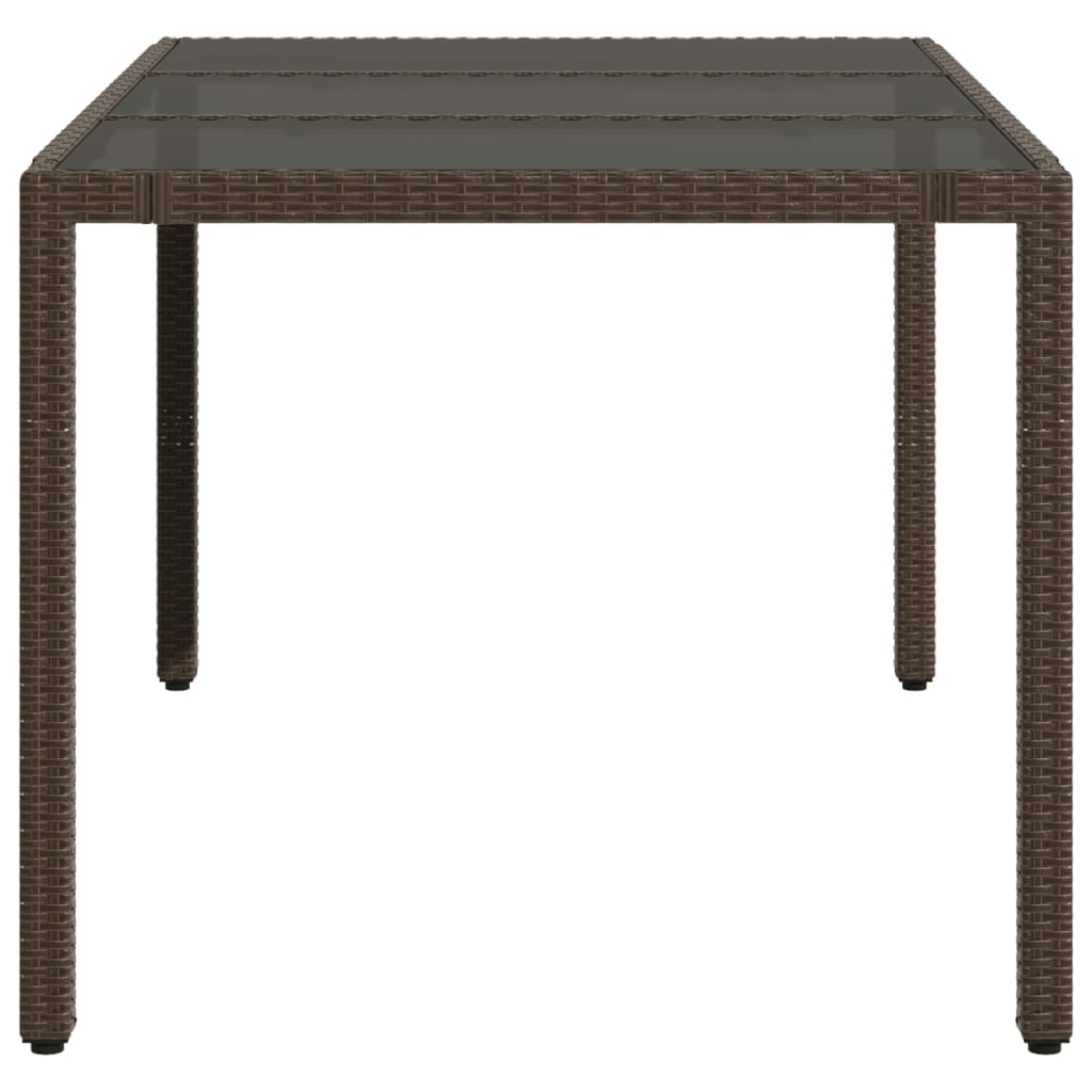 Galds ar stikla virsmu, brūns, 150x90x75cm, rotangpalma