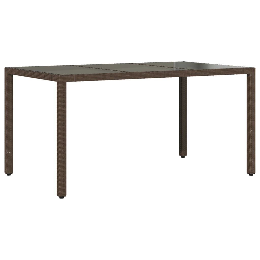 Galds ar stikla virsmu, brūns, 150x90x75cm, rotangpalma