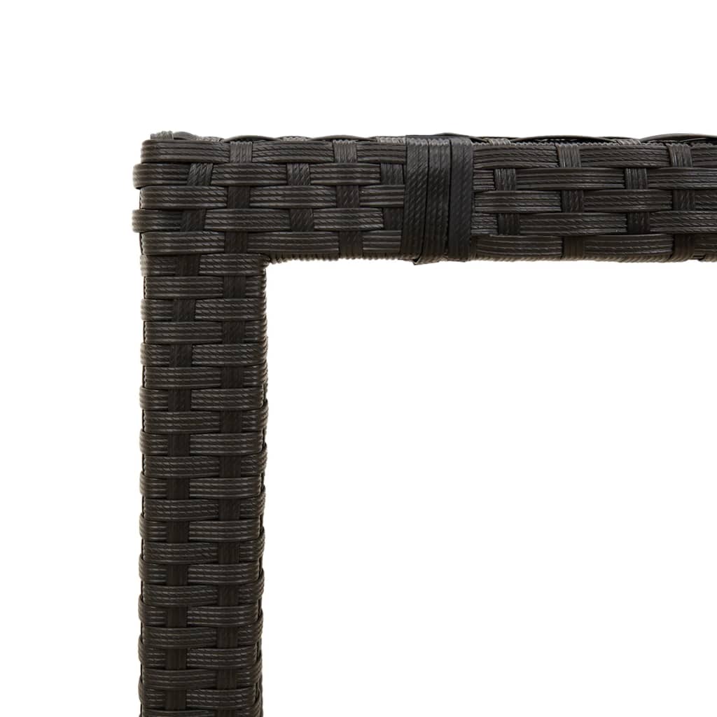 Table with glass top, black, 190x90x75, polyrattan