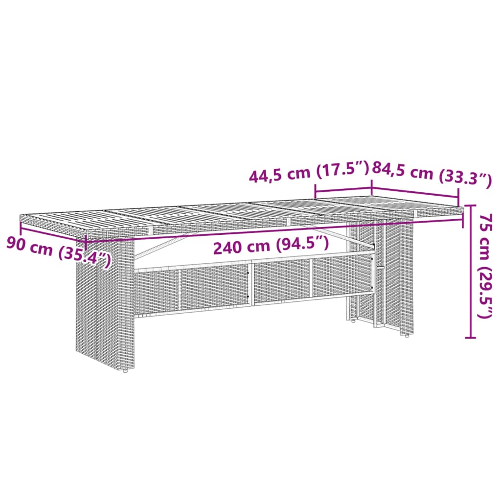 Galds ar stikla virsmu, pelēks, 240x90x75, polirotangs